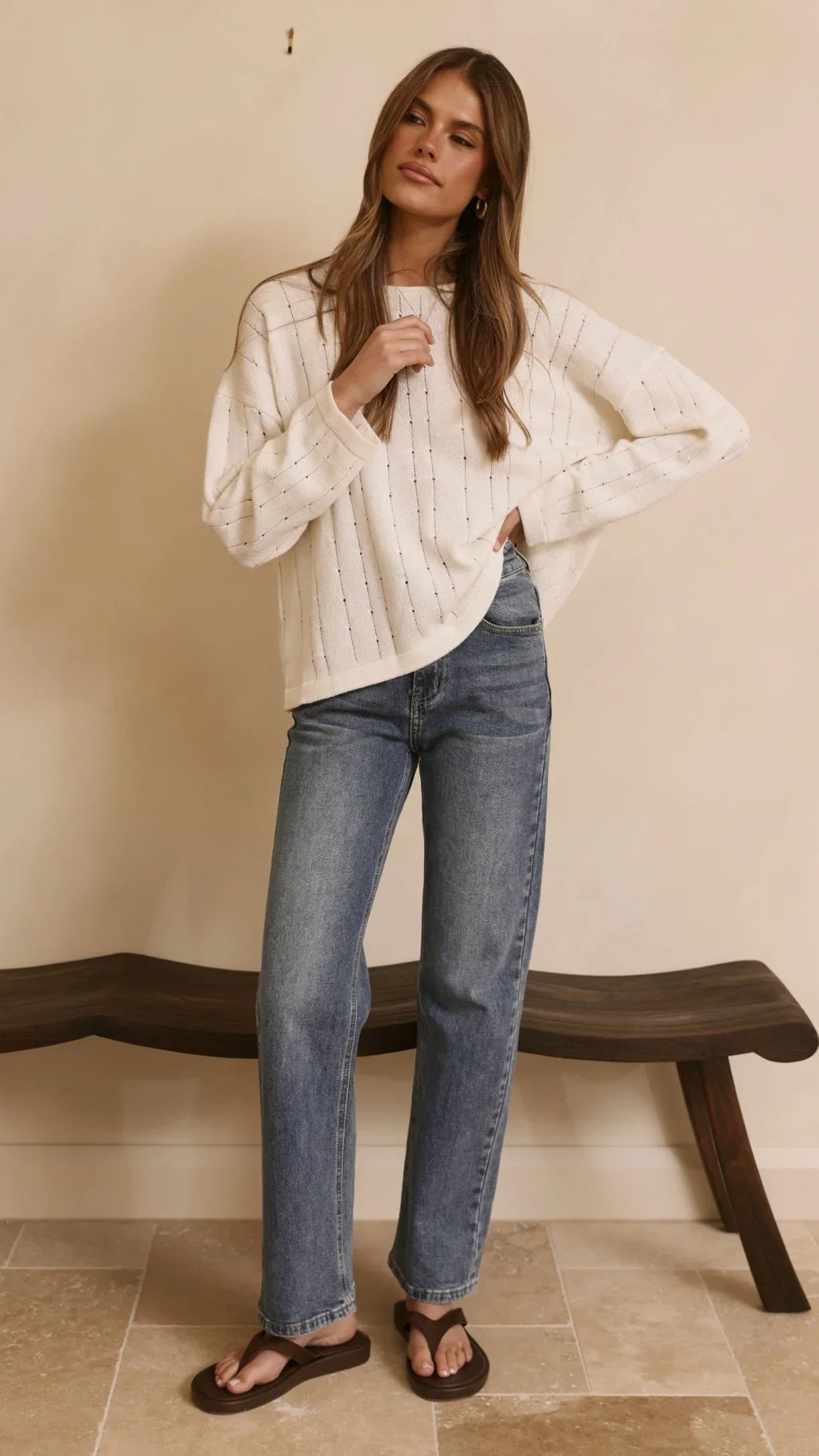 Mia Long Sleeve Top White