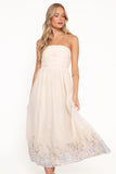 Kayt Strapless Dress Embroidered Floral