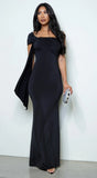 Manya One Shoulder Maxi Dress Black