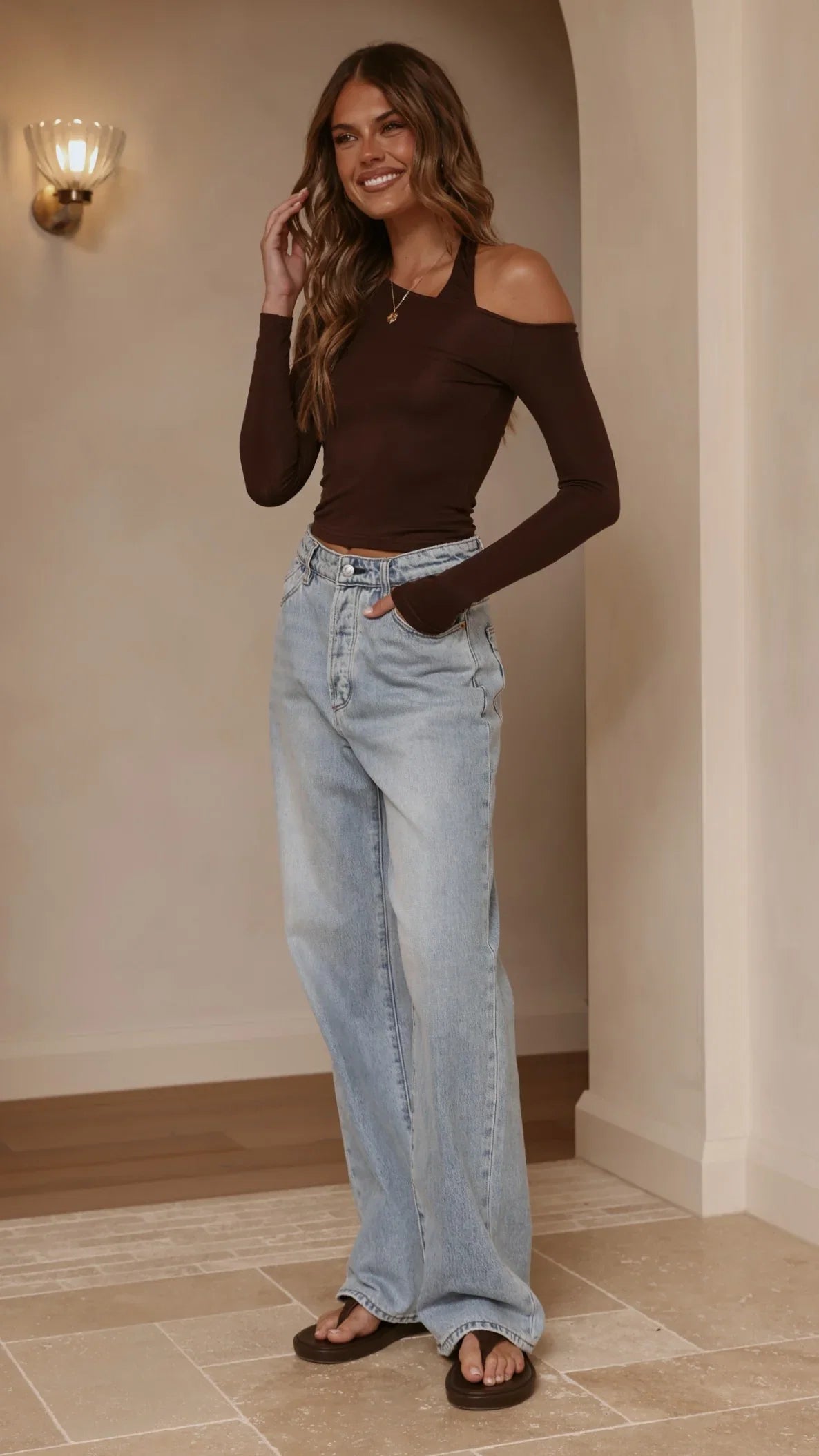 Romy Long Sleeve Top Chocolate