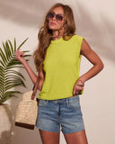 Soft Gatherings Ribbed Knit Sleeveless Sweater