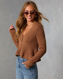 Stewart Peplum Button Front Sweater