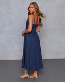 Good On You Denim Bustier Midi Dress