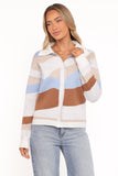 Tulula Abstract Print Cardigan Cream