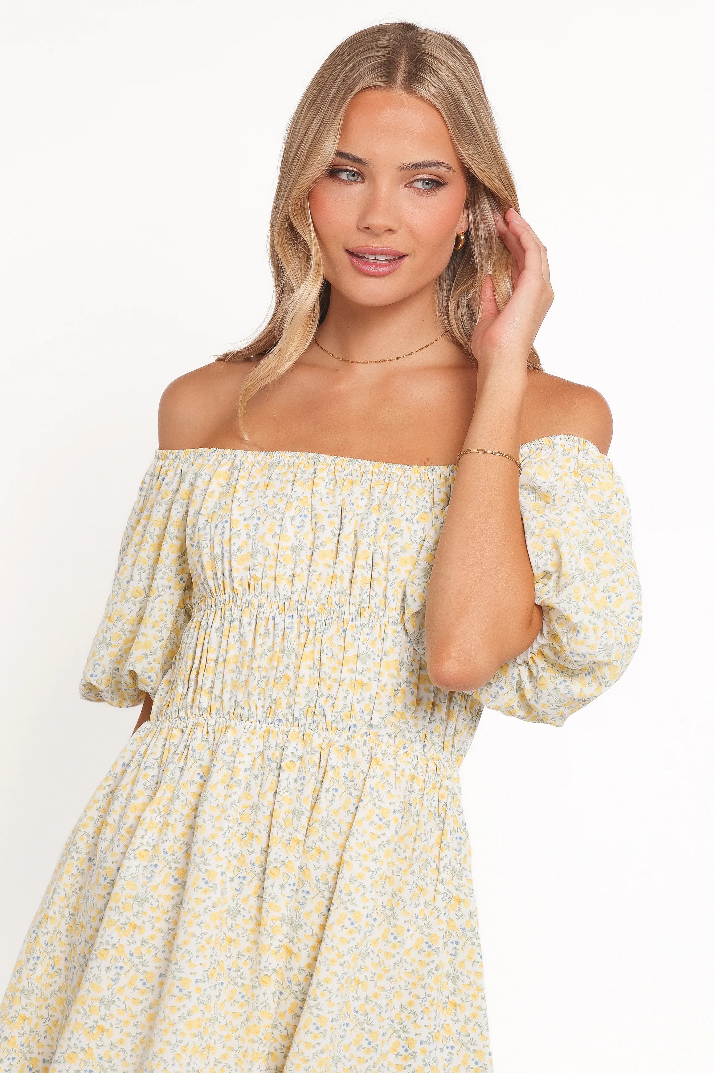 Tori Off Shoulder Mini Dress Floral