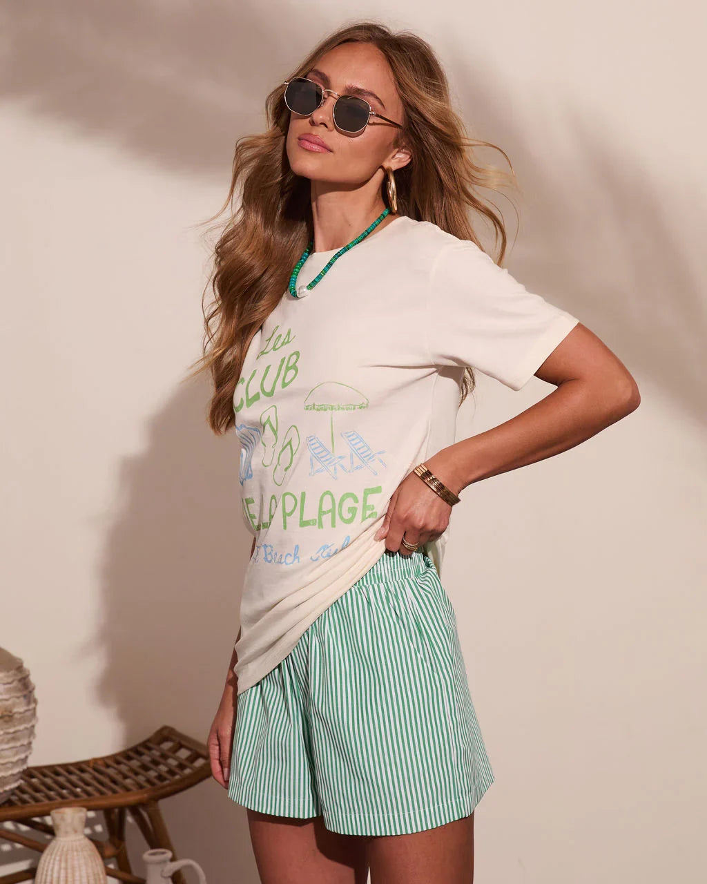 Beach Coastal Club Cotton Graphic Short Sleeve Tee