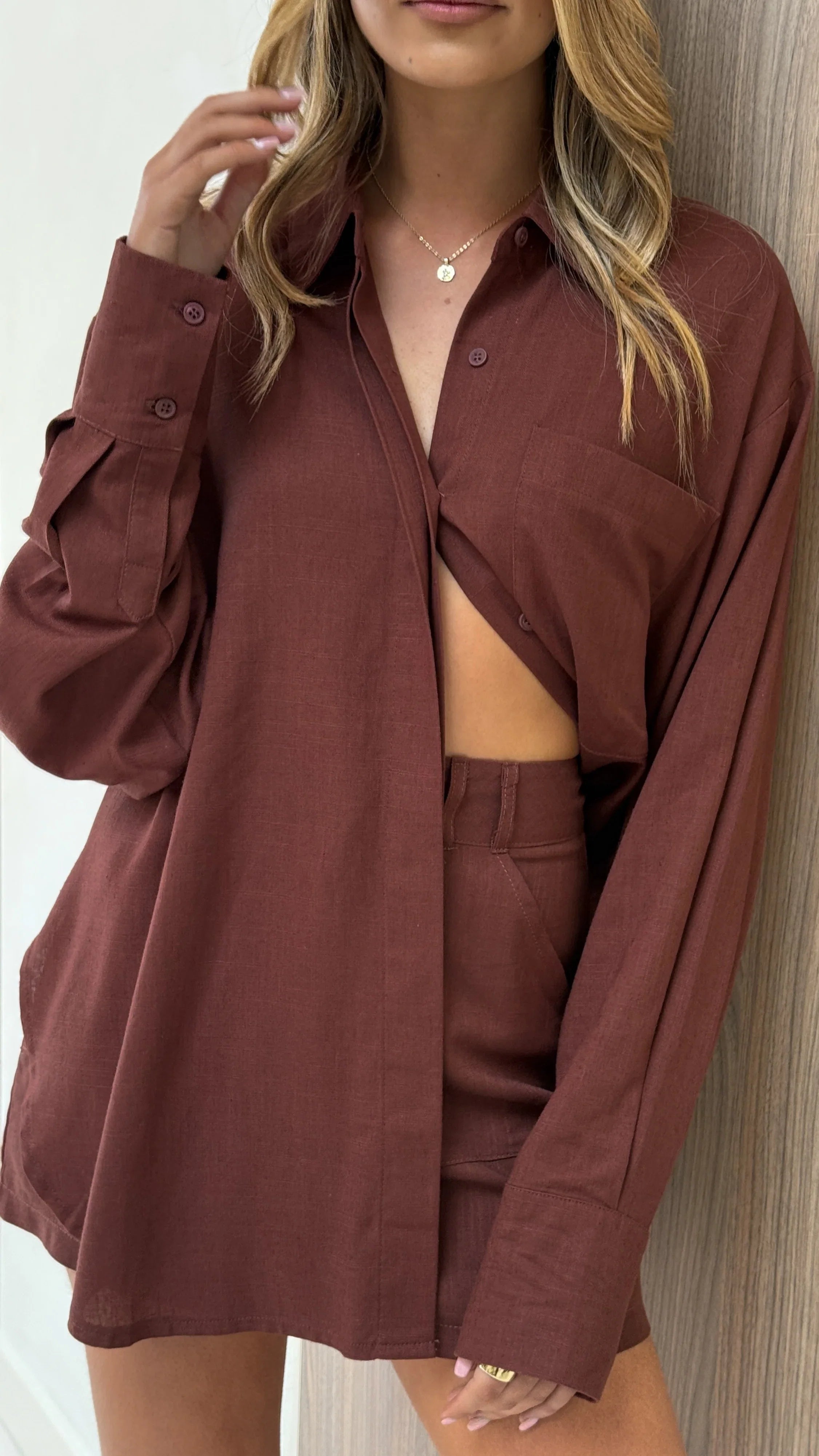 Charla Mini Skort Brown