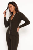 Alondra Cardigan Knit Top Olive