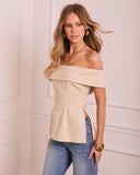 Avelisse Linen Off The Shoulder Top