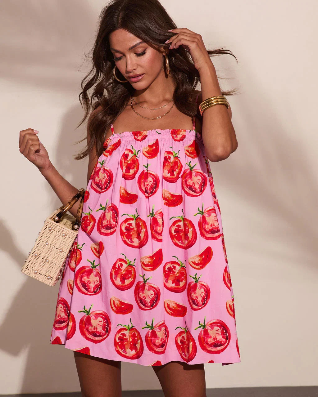 Sunny Harvest Novelty Fruit Print Mini Dress