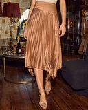 Social Gather Asymmetric Pleated Midi Skirt