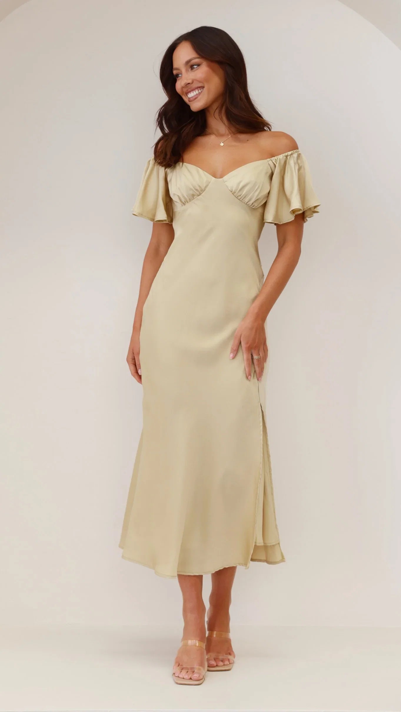 Louisa Midi Dress Olive