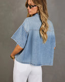 Daily Darling Denim Button Down Top