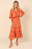 Sheridan Cropped Ruffle Top Rust