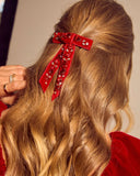 Maisey Velvet Embellished Bow Hair Barrette