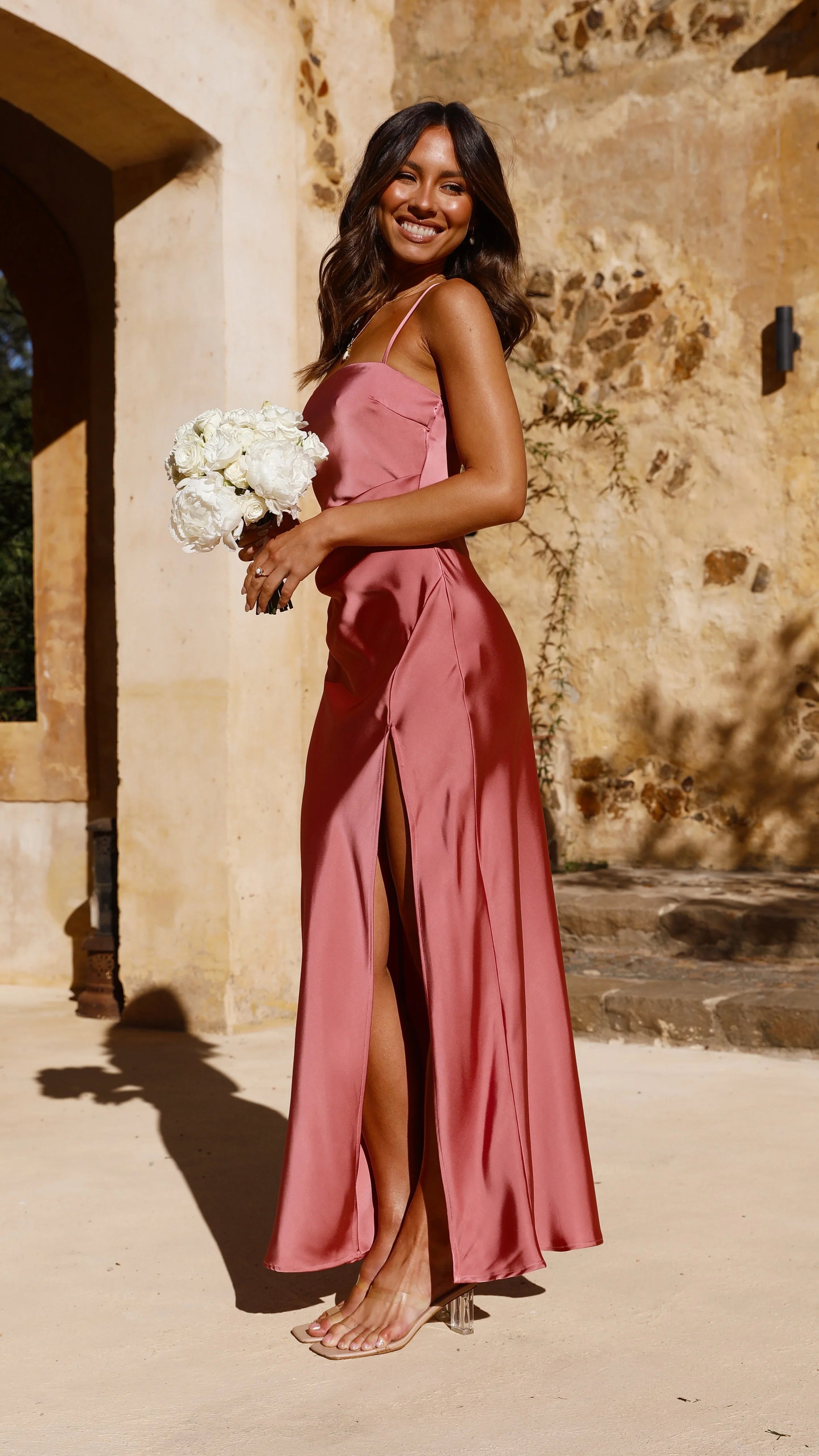Ilana Maxi Dress Baked Rose