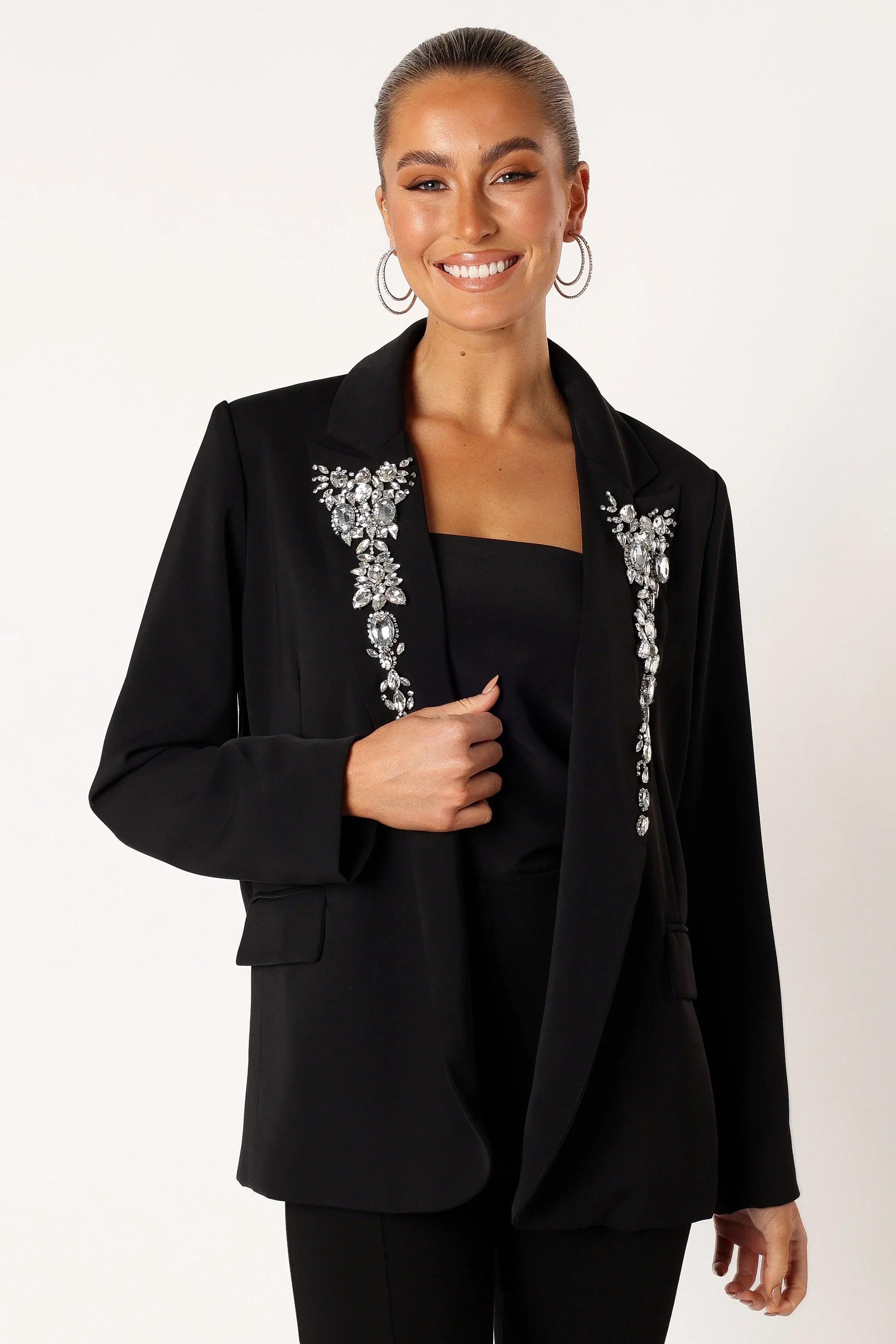 Aubree Embellished Blazer Black
