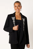 Aubree Embellished Blazer Black
