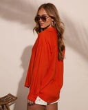 Estellah Linen Blend Button Down Top