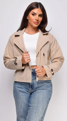 Iana Cropped Trench Jacket Beige