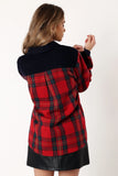 Lucille Plaid Shacket Red Navy
