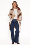 Ecoya Long Cardigan Brown Plaid