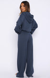 Leave Me Out Of It Waffle Wide Leg Sweatpants Navy