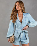 Indigo Acre Waist Tie Romper