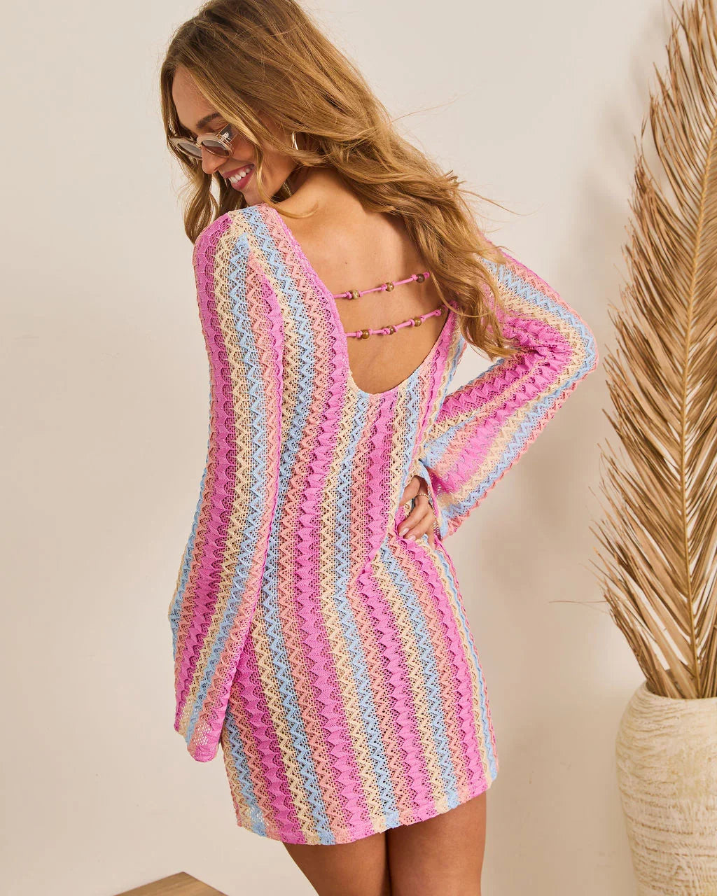 Coastal Market Crochet Cover Up Mini Dress