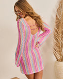 Coastal Market Crochet Cover Up Mini Dress