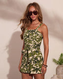 Kalanie Resort Print Waist Tie Romper