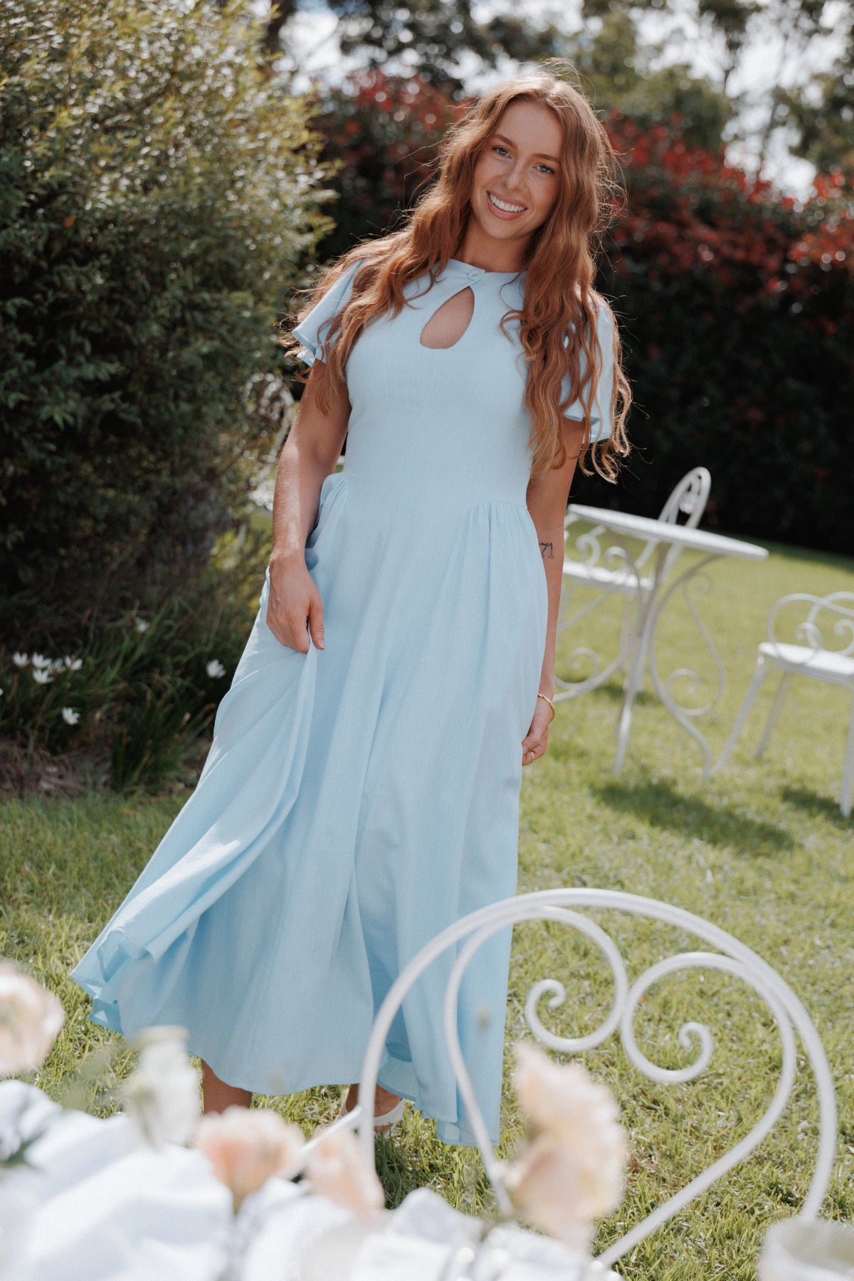 Jessima Midi Dress Pale Blue