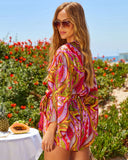 Palm Canyon Satin Tie Waist Romper