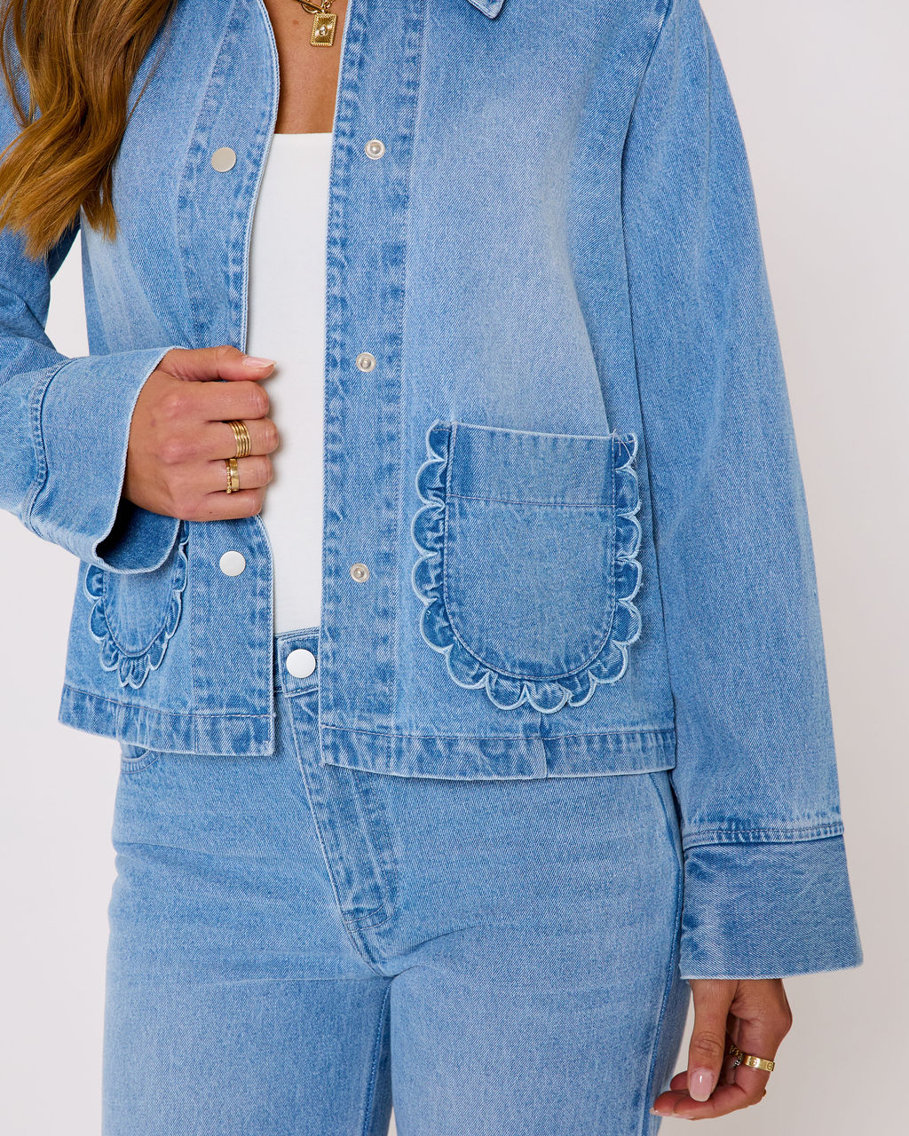 Sharleen Denim Button Down Top