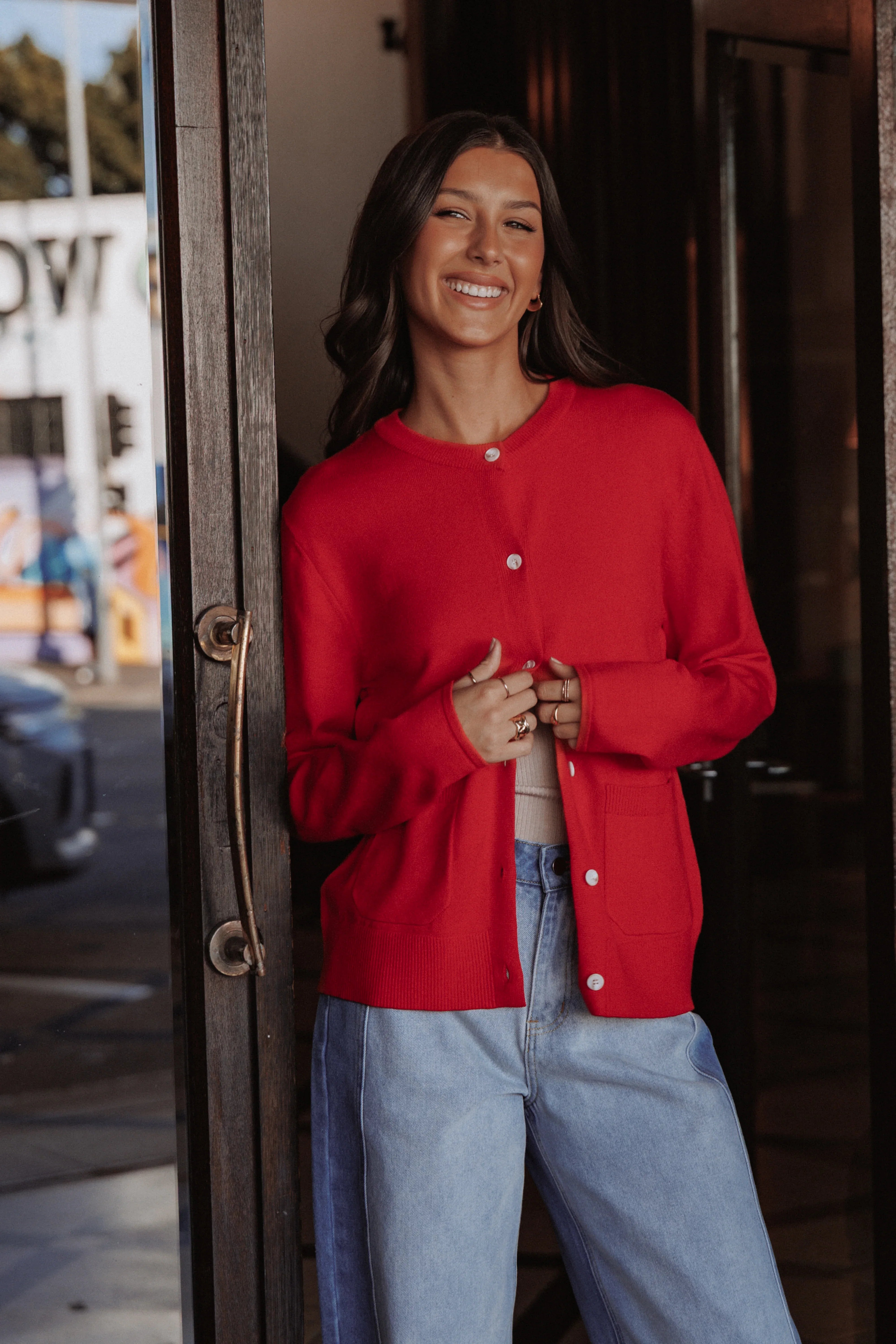 Abner Cardigan Red