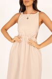 Aubrey Cutout Midi Dress Beige