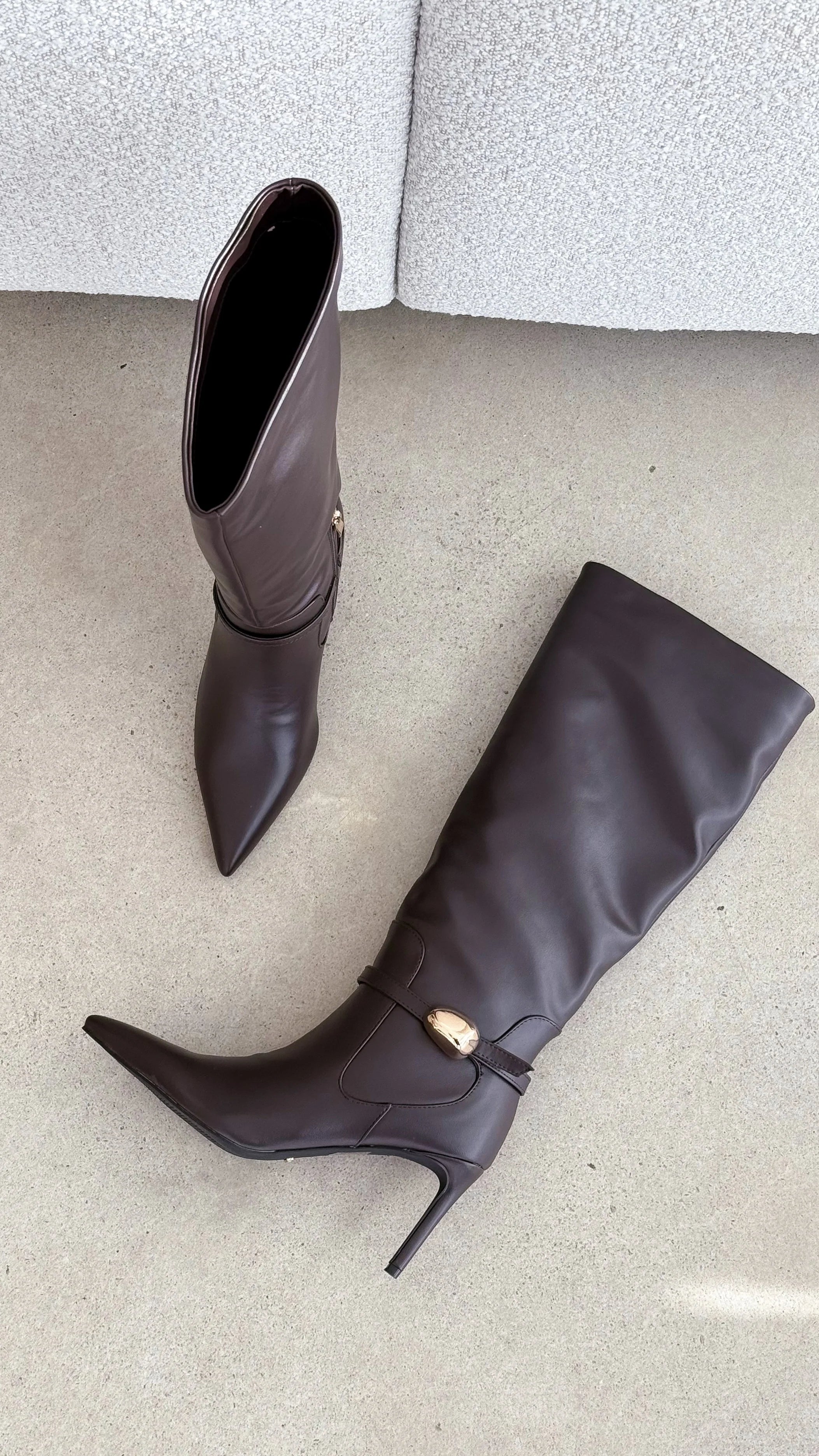 Druella Heeled Boot Dark Cacao