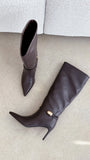 Druella Heeled Boot Dark Cacao