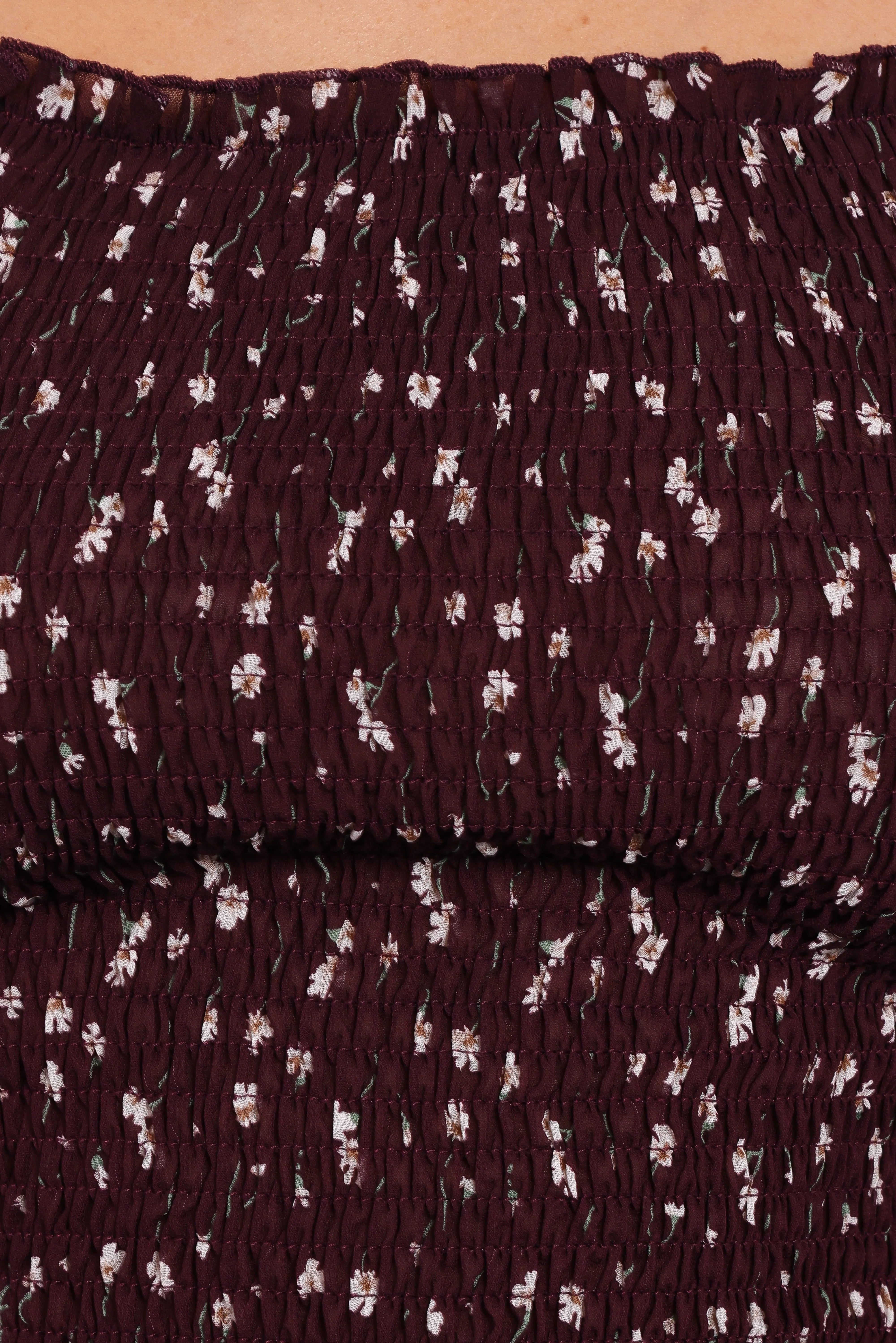 Greta Top Burgundy Floral