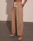 Samarah Front Tie Pleated Wide Leg Pants
