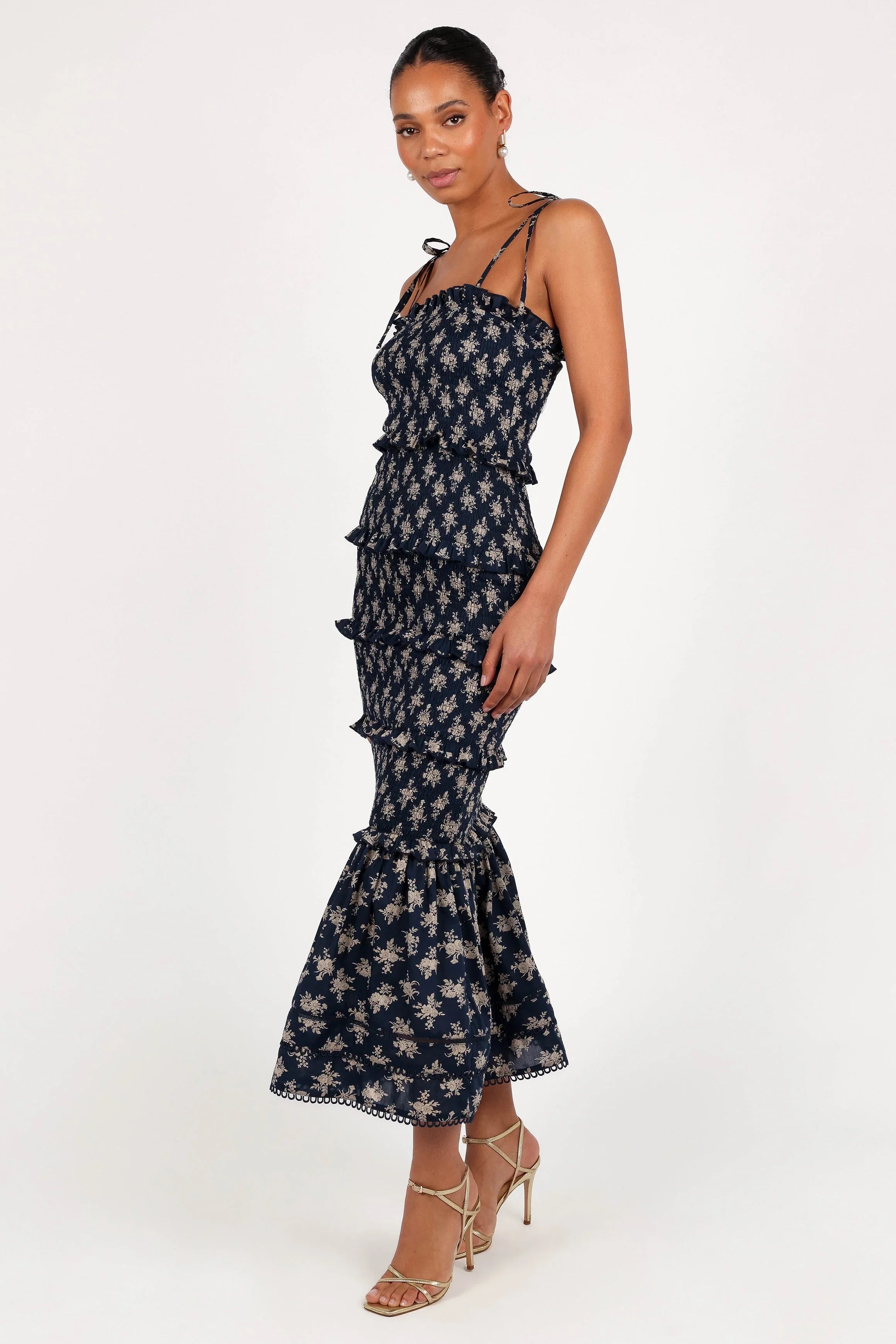 Jazy Midi Dress Navy Floral