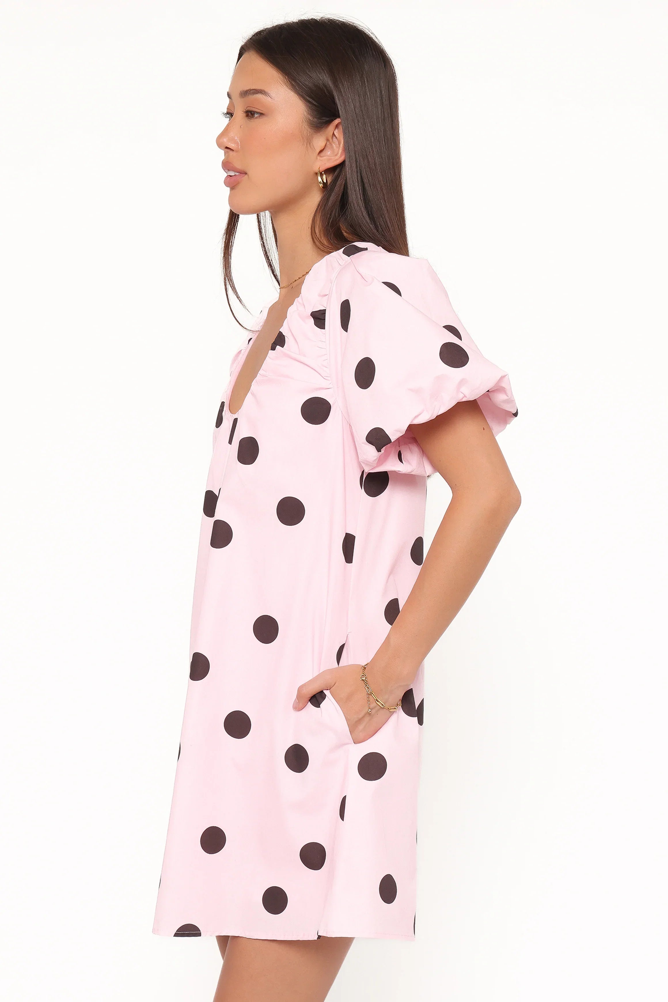 Bertine Mini Dress Pink Polka Dot