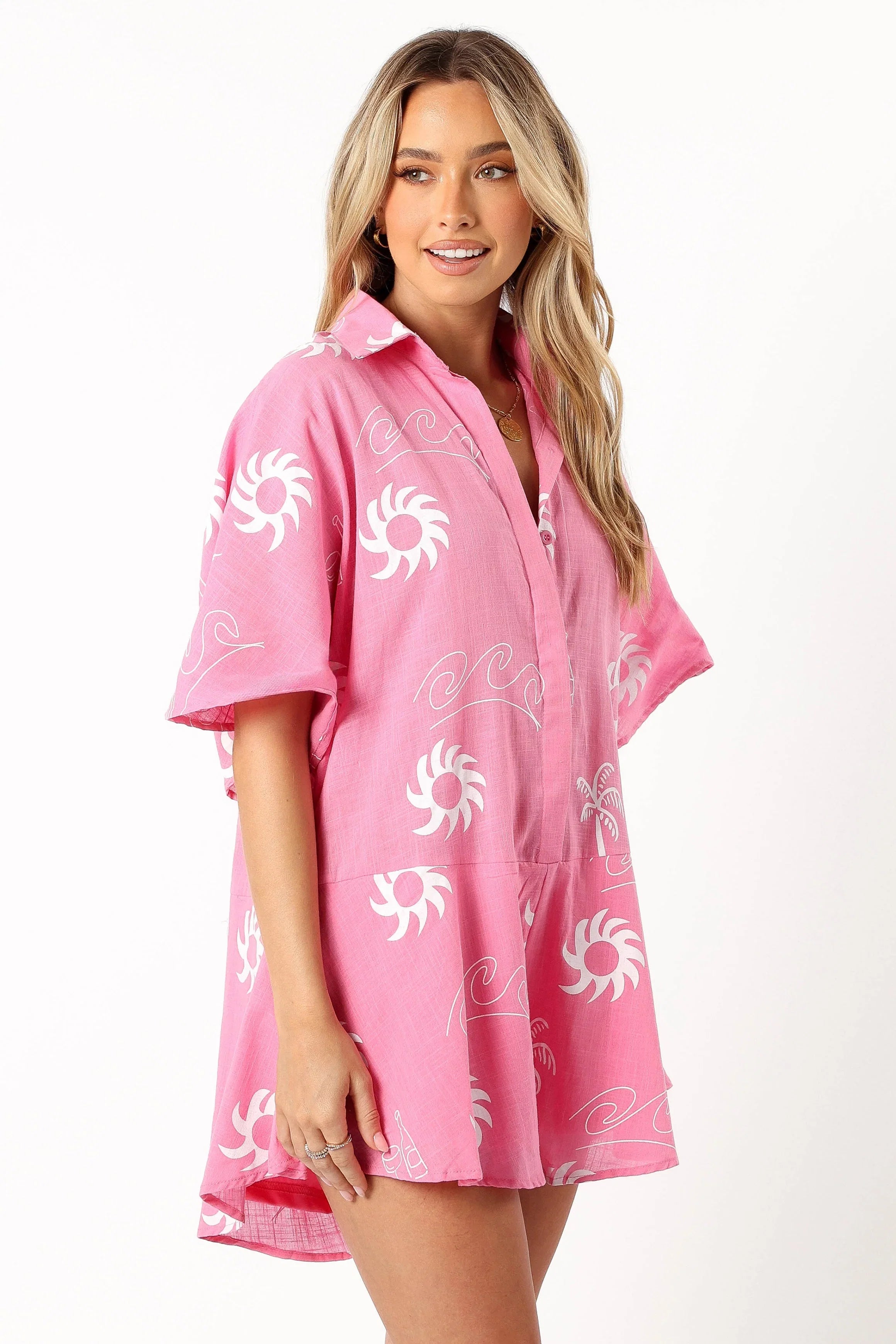 Sebastian Romper Pink White