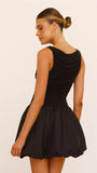 Meera Boat Neck Mini Dress Black