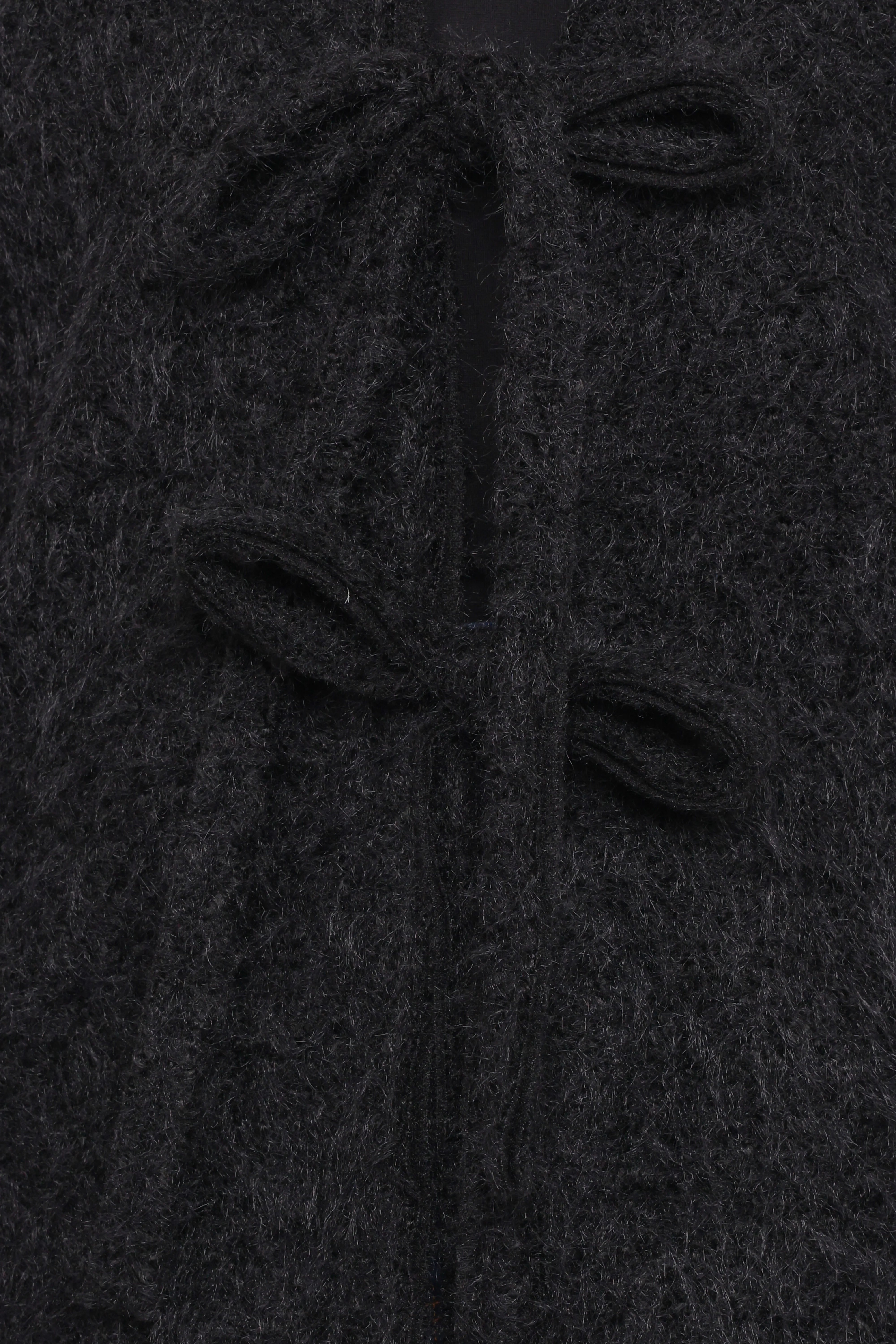 Kimmy Bow Oversized Cardigan Black