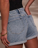 Marta Buttoned Waist Denim Shorts