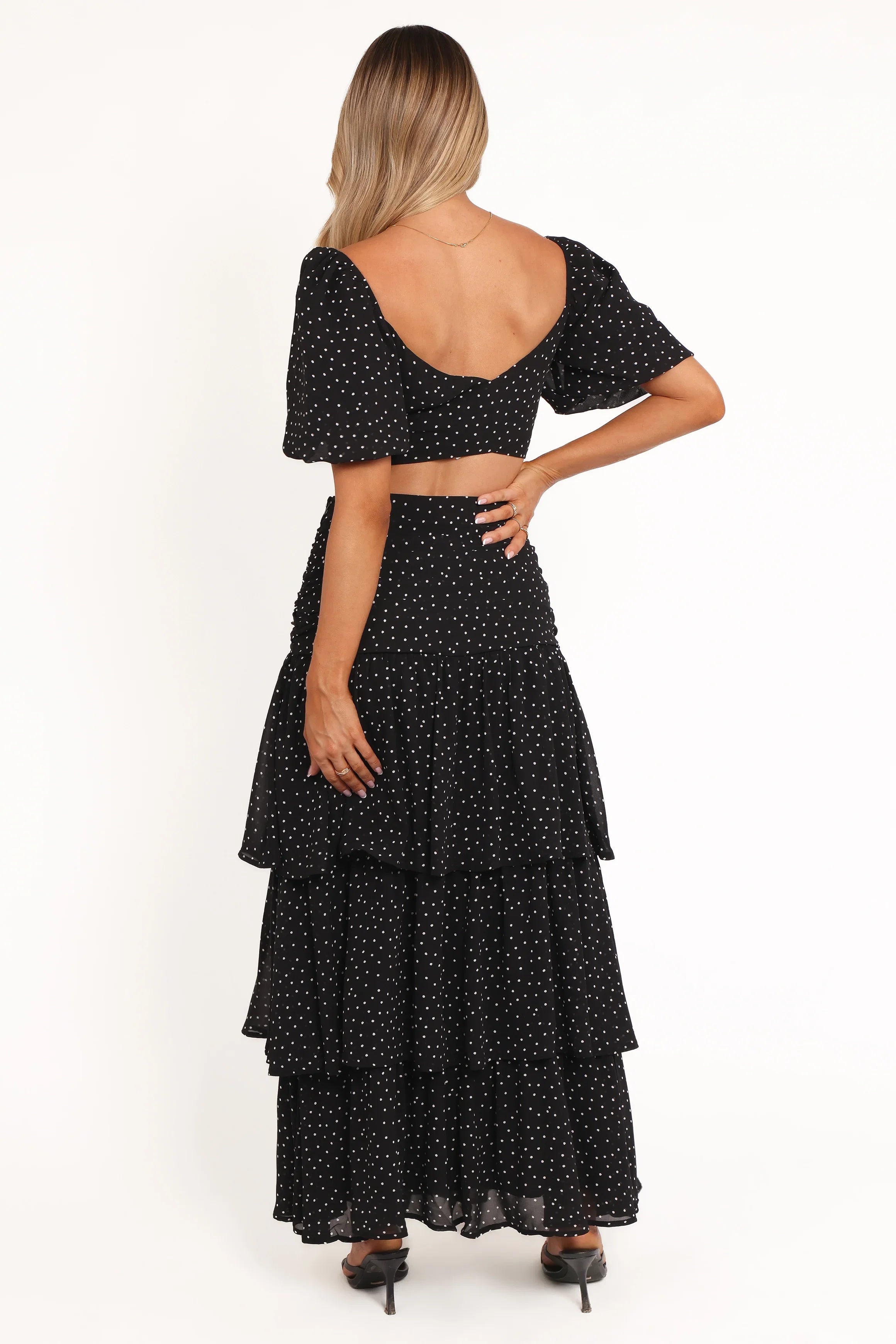 Selina Skirt Set Black Polka Dot