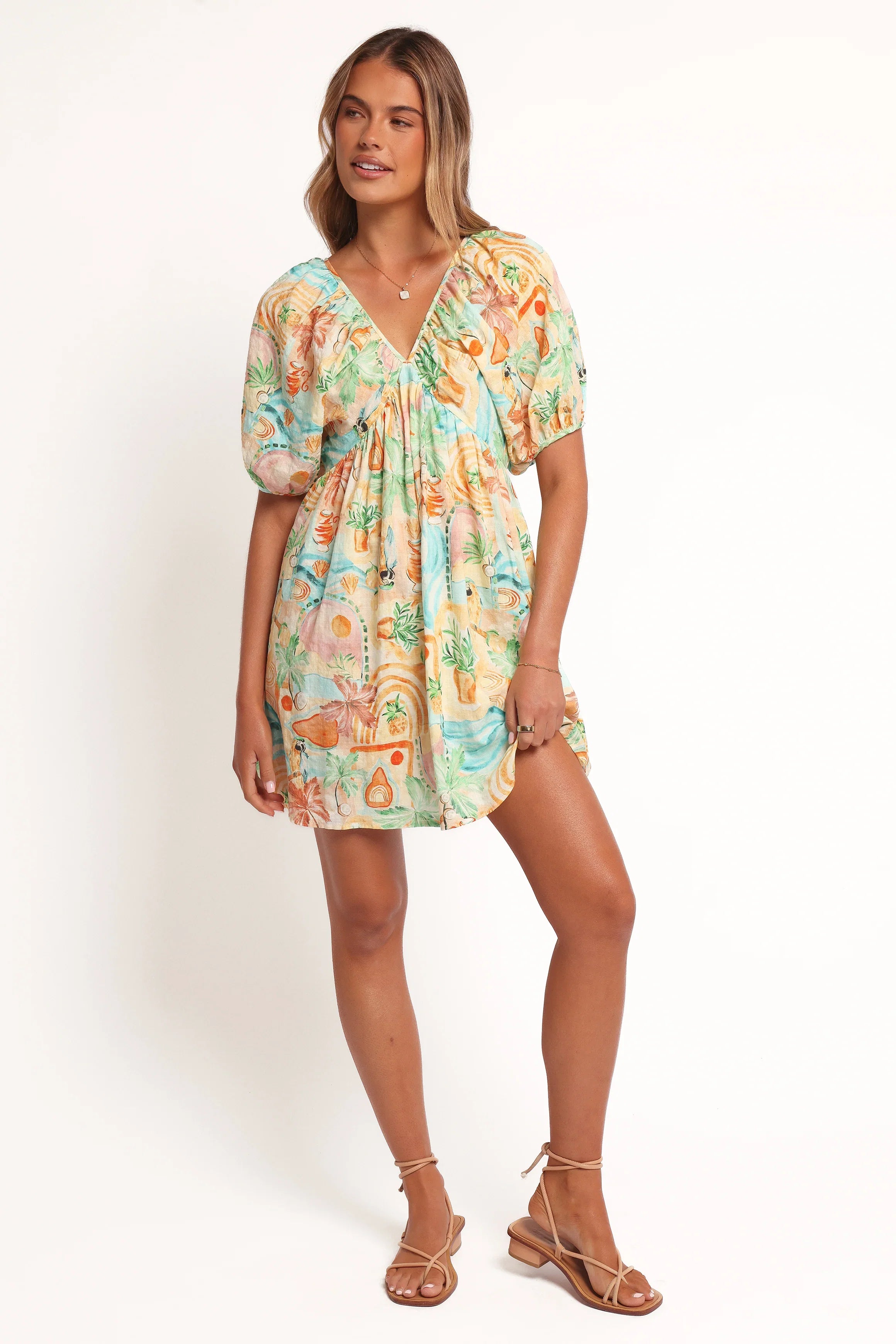 Cadhla Mini Dress Golden Palm