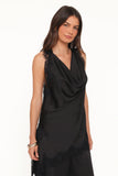 Clara Asymmetrical Lace Top Black