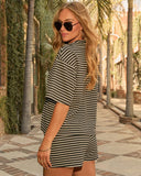 Sunny Escapades Striped Button Down Top